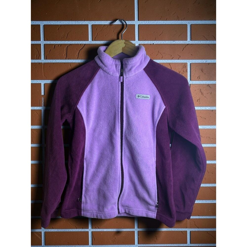 Columbia Girls Large 14–16 Purple Two Tone Full Zip Fleece Jacket - Picture 1 of 3